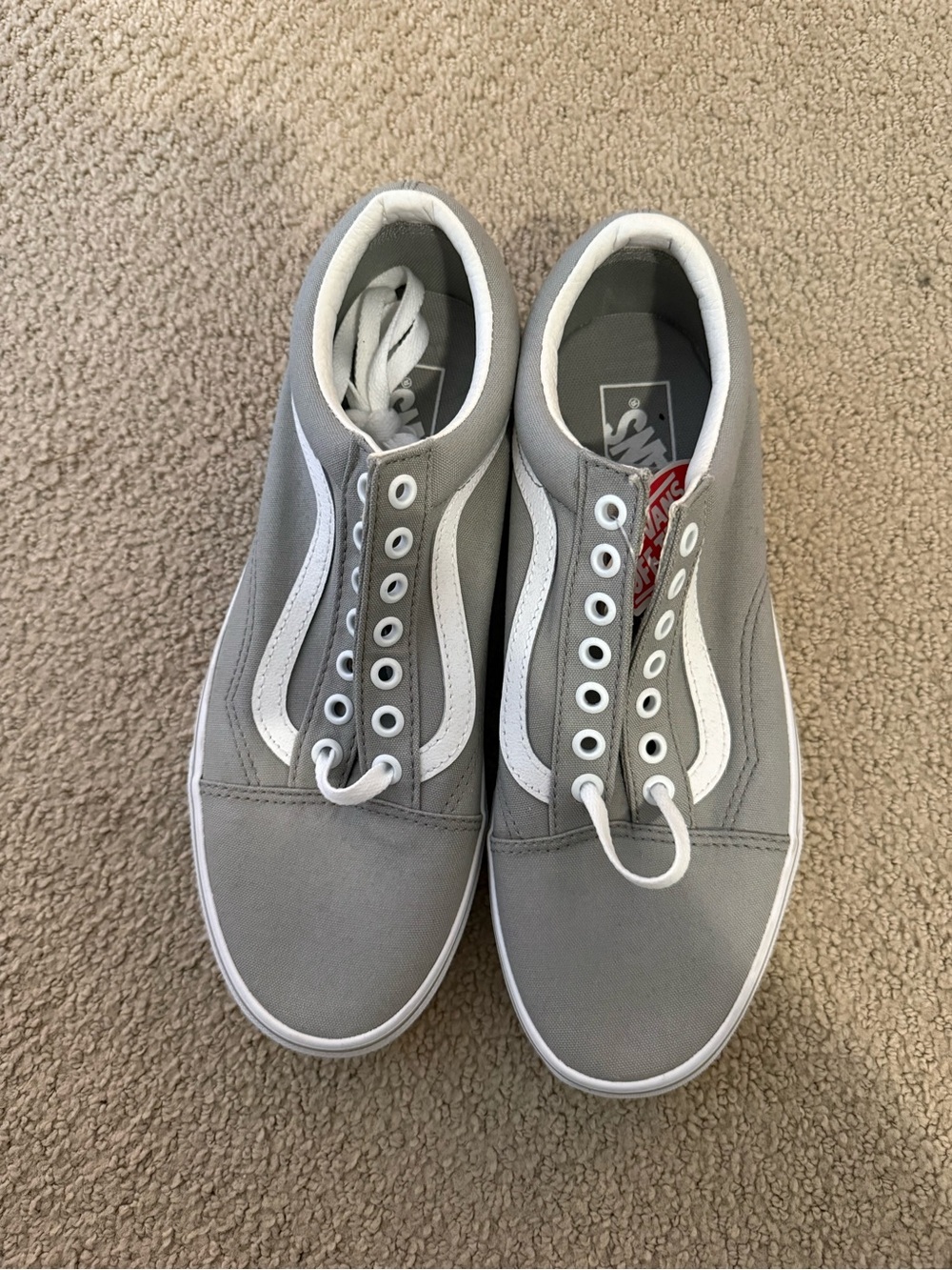Vans Gray and White Old Skool Low-Top Sneakers
